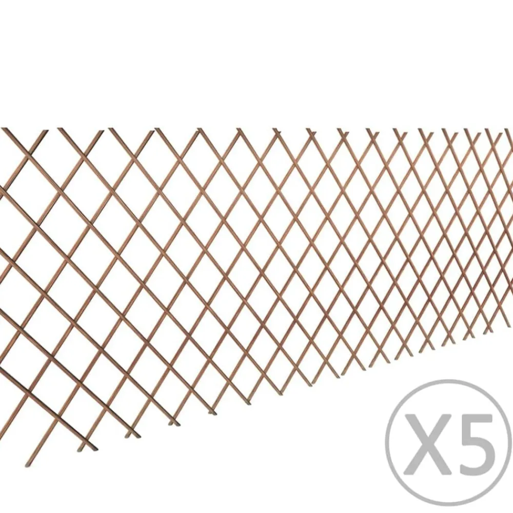 vidaXL Clôture en treillis de saule 5 pcs 180x90 cm