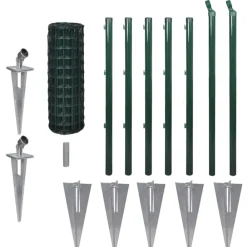 vidaXL Clôture Euro Acier 10 x 0,8 m Vert