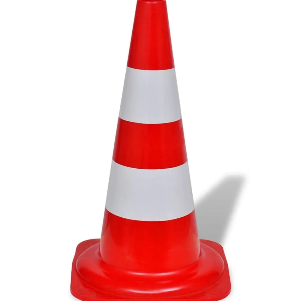 Signalétique-vidaXL Cône de signalisation réfléchissant 10 pcs 50 cm Rouge et blanc