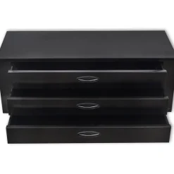 vidaXL Coffre à outils métallique 3 tiroirs Noir