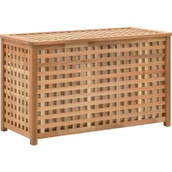 Produits Ménagers-vidaXL Coffre de blanchisserie 77,5x37,5x46,5 cm Bois massif de noyer