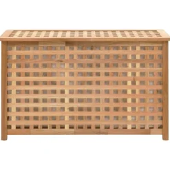 Produits Ménagers-vidaXL Coffre de blanchisserie 77,5x37,5x46,5 cm Bois massif de noyer