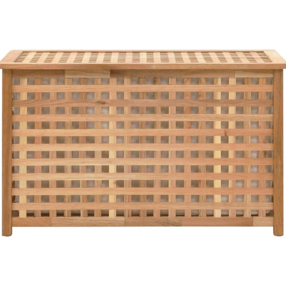 Produits Ménagers-vidaXL Coffre de blanchisserie 77,5x37,5x46,5 cm Bois massif de noyer