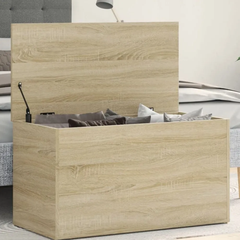 Armoires & Meubles De Rangement-vidaXL Coffre de rangement Chêne sonoma 84x42x46 cm Bois d'ingénierie Chêne sonoma
