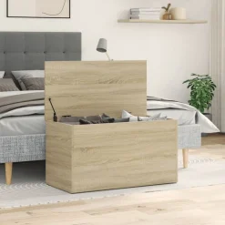 Armoires & Meubles De Rangement-vidaXL Coffre de rangement Chêne sonoma 84x42x46 cm Bois d'ingénierie Chêne sonoma