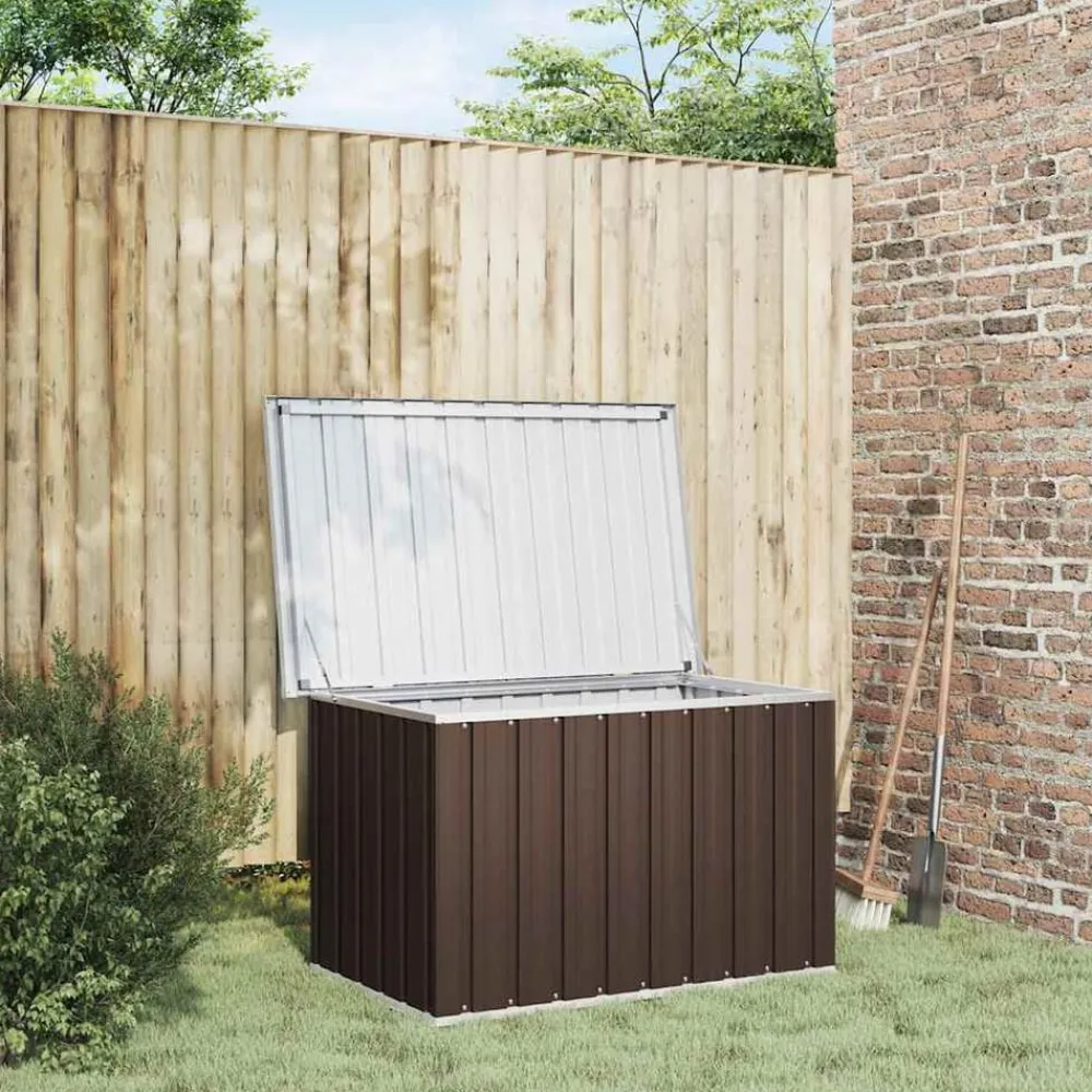 Mobilier De Jardin-vidaXL Coffre de rangement de jardin 109x67x65 cm Marron