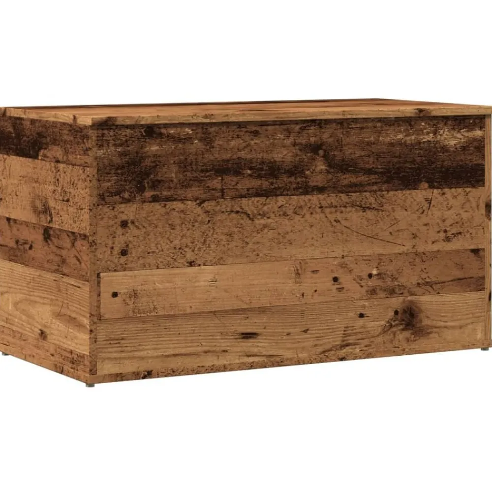 vidaXL Coffre de rangement vieux bois 84x42x46 cm bois d'ingénierie