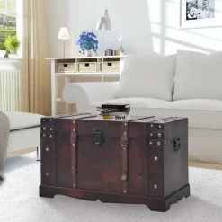 vidaXL Coffre vintage de rangement bois 66 x 38 x 40 cm