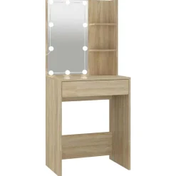 vidaXL Coiffeuse avec LED Chêne sonoma 60x40x140 cm