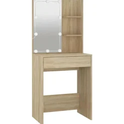 vidaXL Coiffeuse avec LED Chêne sonoma 60x40x140 cm