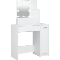 vidaXL Coiffeuse avec LED 86,5x35x136 cm