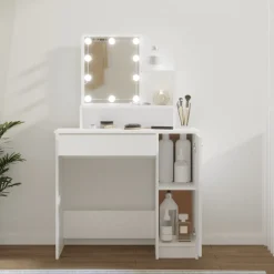 vidaXL Coiffeuse avec LED 86,5x35x136 cm