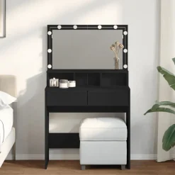 vidaXL Coiffeuse avec LED 80x41x134,5 cm