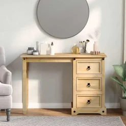 Meubles De Bureau-vidaXL Coiffeuse Corona 110x47x75 cm bois de pin massif
