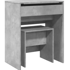 Armoires & Meubles De Rangement-vidaXL Coiffeuse et tabouret 60x40x113,5 cm Gris béton