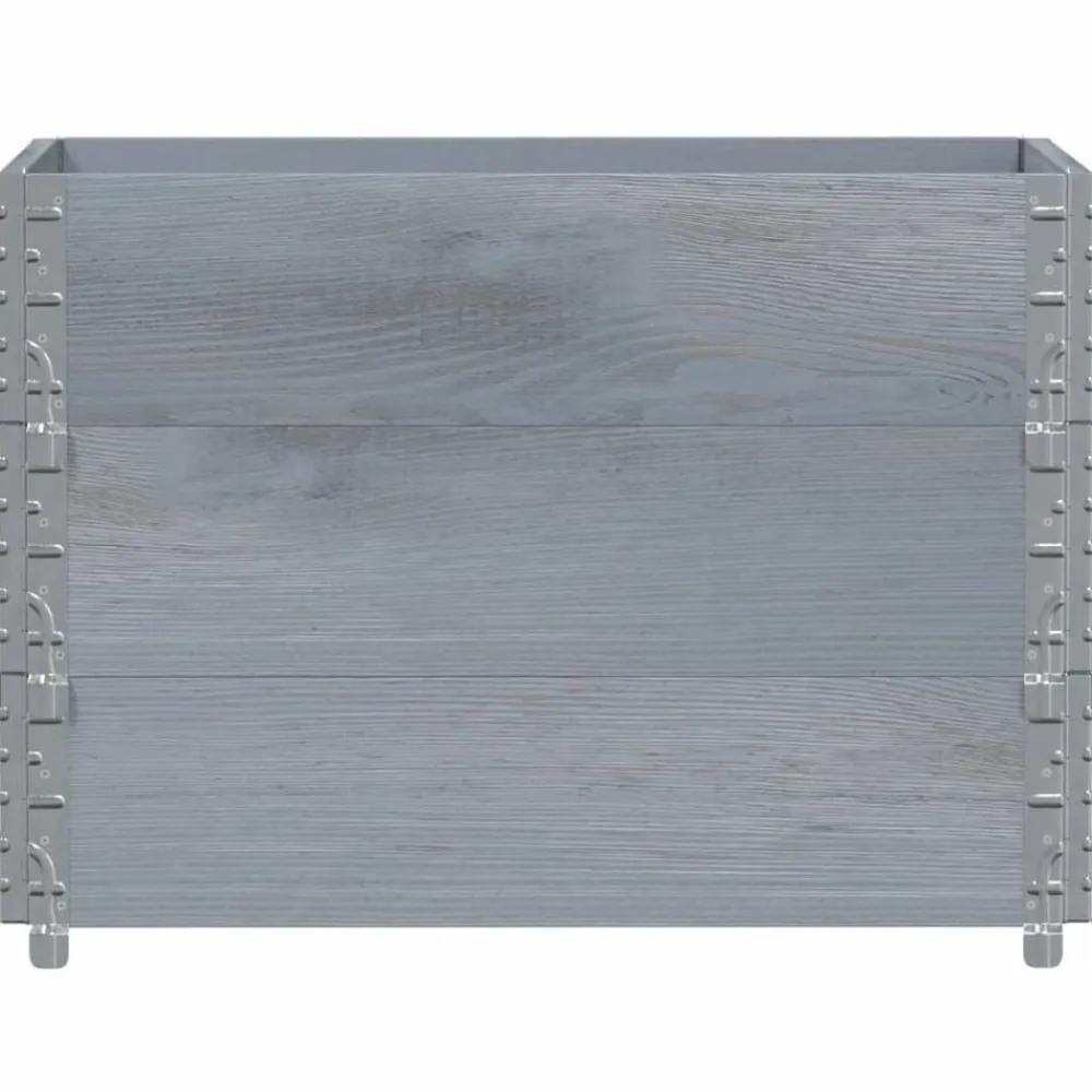 Manutention De Matériaux-vidaXL Colliers de palette 3 pcs 80x60 cm bois de pin solide Gris
