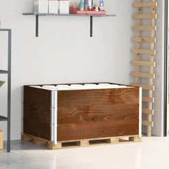 vidaXL Colliers de palette 3 pcs marron 120x80 cm bois de pin solide