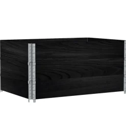Manutention De Matériaux-vidaXL Colliers de palette 3 pcs 120x80 cm bois de pin solide Noir