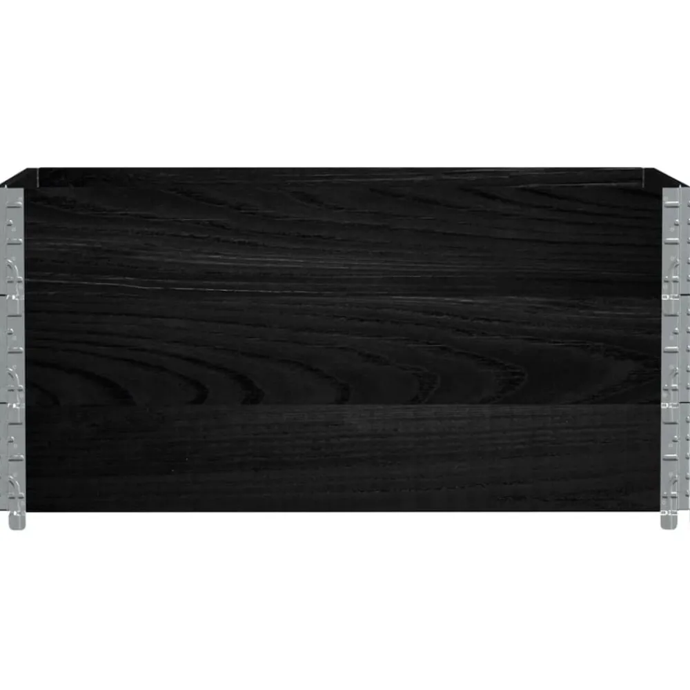 Manutention De Matériaux-vidaXL Colliers de palette 3 pcs 120x80 cm bois de pin solide Noir