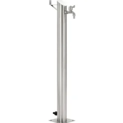 vidaXL Colonne à eau de jardin ronde Acier inoxydable 95 cm