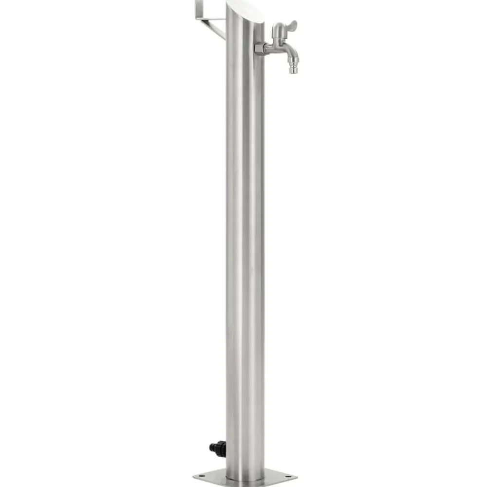 vidaXL Colonne à eau de jardin ronde Acier inoxydable 95 cm