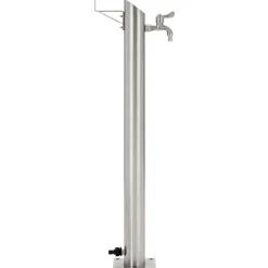 vidaXL Colonne à eau de jardin ronde Acier inoxydable 95 cm