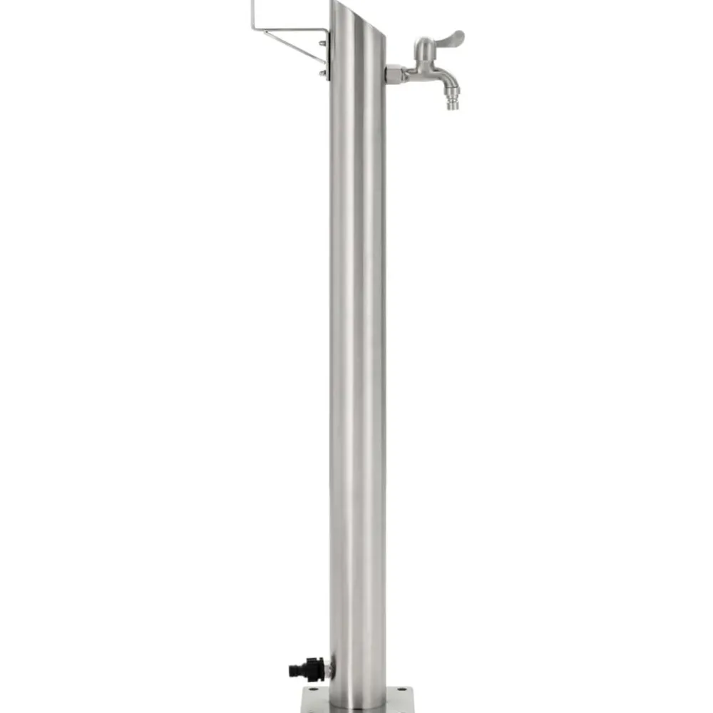 vidaXL Colonne à eau de jardin ronde Acier inoxydable 95 cm
