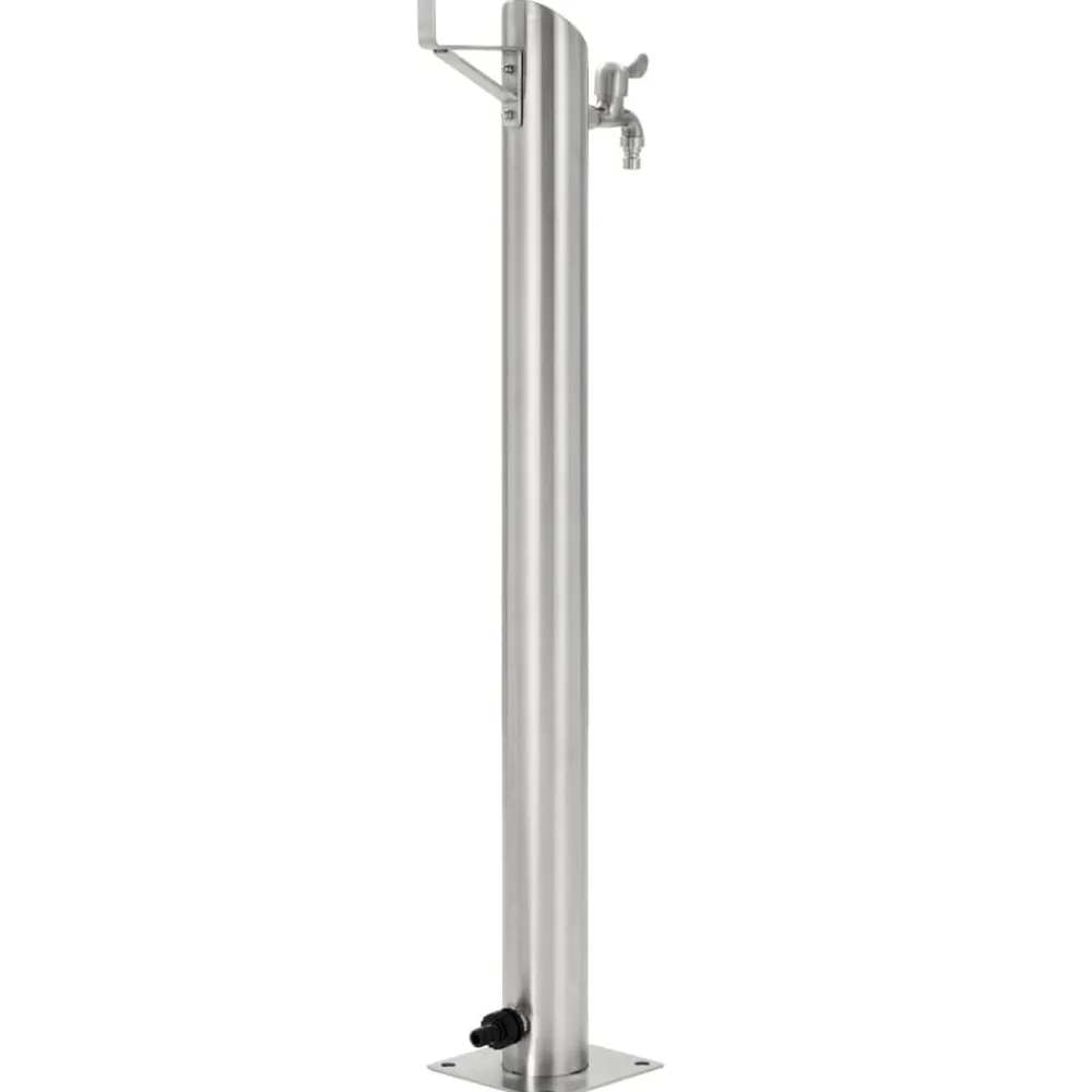 vidaXL Colonne à eau de jardin ronde Acier inoxydable 95 cm