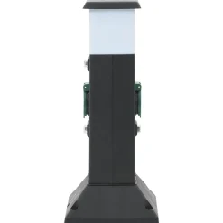Accessoires Électriques-vidaXL Colonne de prise d'extérieur avec lampe et piquet à 2 voies Noir et vert