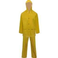 Vêtements & Accessoires-vidaXL Combinaison de pluie 2 pcs imperméable résistante à capuche L Jaune