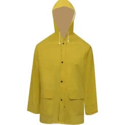 Vêtements & Accessoires-vidaXL Combinaison de pluie 2 pcs imperméable résistante à capuche L Jaune