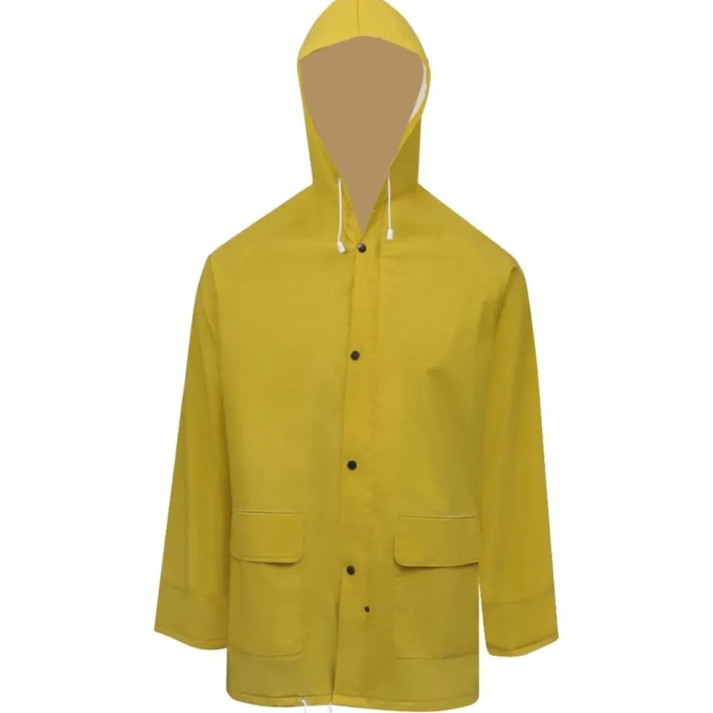 Vêtements & Accessoires-vidaXL Combinaison de pluie 2 pcs imperméable résistante à capuche L Jaune