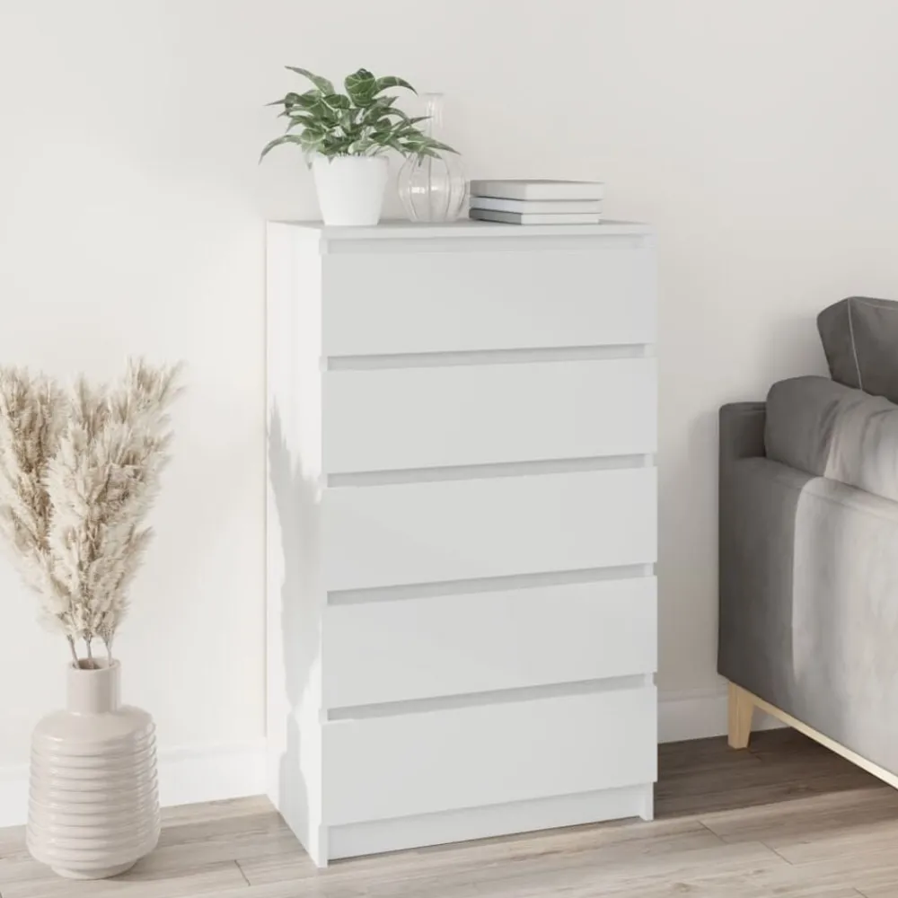 Armoires & Meubles De Rangement-vidaXL Commode 60x36x103 cm Bois d'ingénierie Blanc