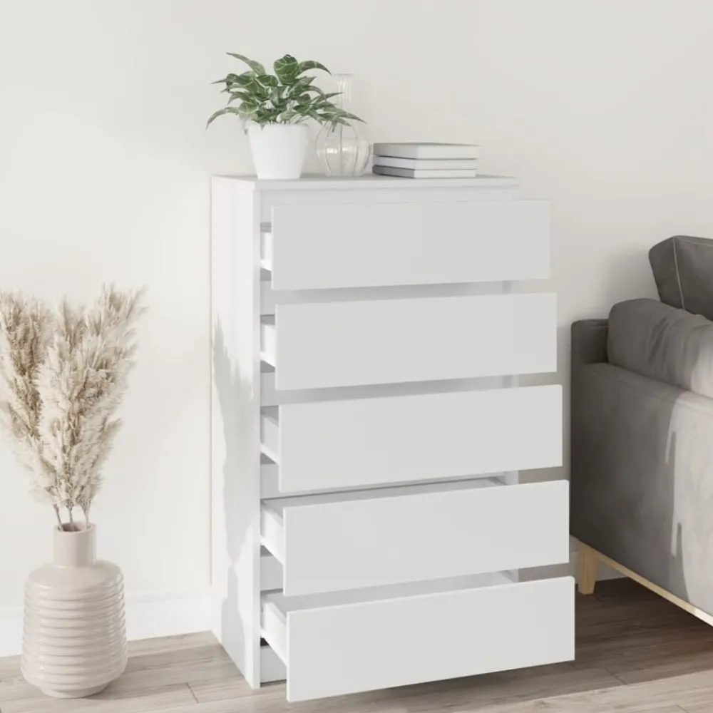 Armoires & Meubles De Rangement-vidaXL Commode 60x36x103 cm Bois d'ingénierie Blanc