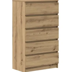 Armoires & Meubles De Rangement-vidaXL Commode chêne artisanal 60x36x103 cm bois d'ingénierie ch&ecirc;ne artisanal