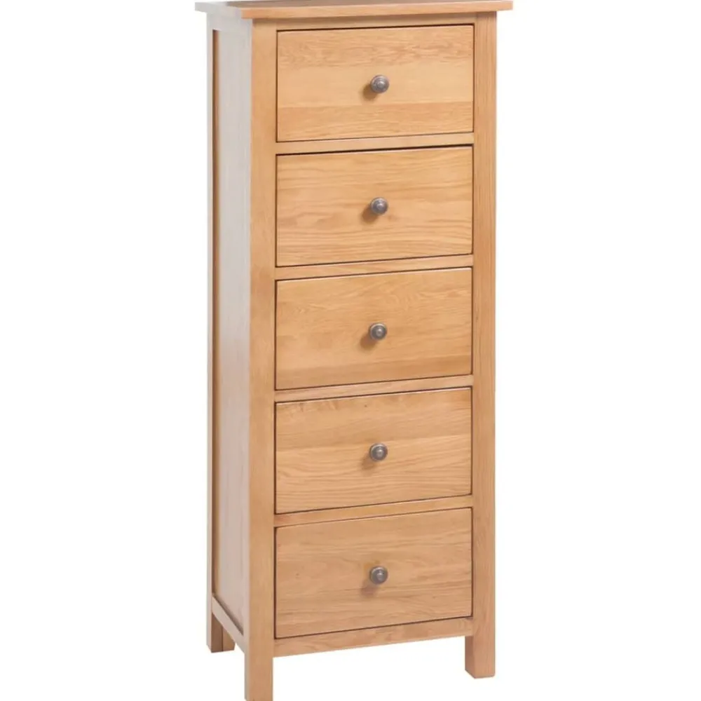 vidaXL Commode haute 45x32x110 cm Bois de chêne massif