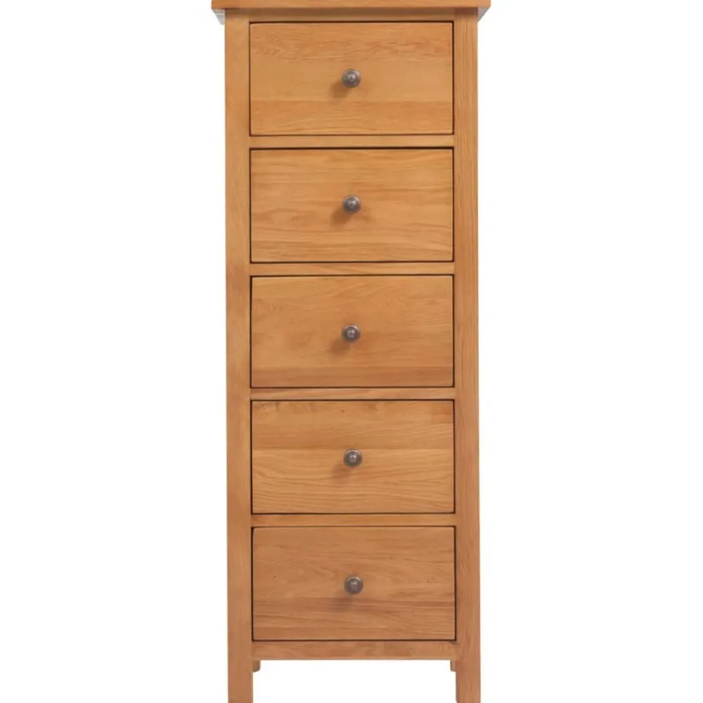 vidaXL Commode haute 45x32x110 cm Bois de chêne massif
