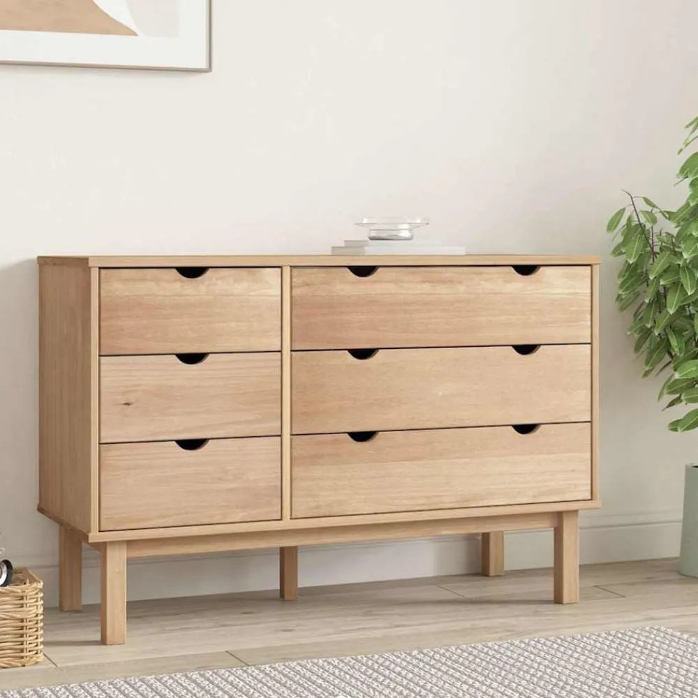 Armoires & Meubles De Rangement-vidaXL Commode OTTA 111x43x73,5 cm bois de pin massif Marron