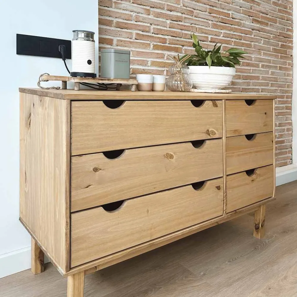 Armoires & Meubles De Rangement-vidaXL Commode OTTA 111x43x73,5 cm bois de pin massif Marron