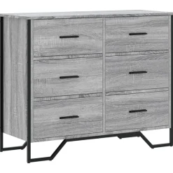 Armoires & Meubles De Rangement-vidaXL Commode 91x35,5x74,5 cm bois d'ingénierie Sonoma gris