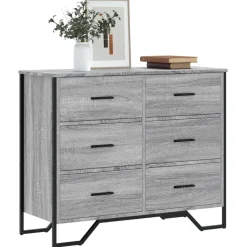 Armoires & Meubles De Rangement-vidaXL Commode 91x35,5x74,5 cm bois d'ingénierie Sonoma gris