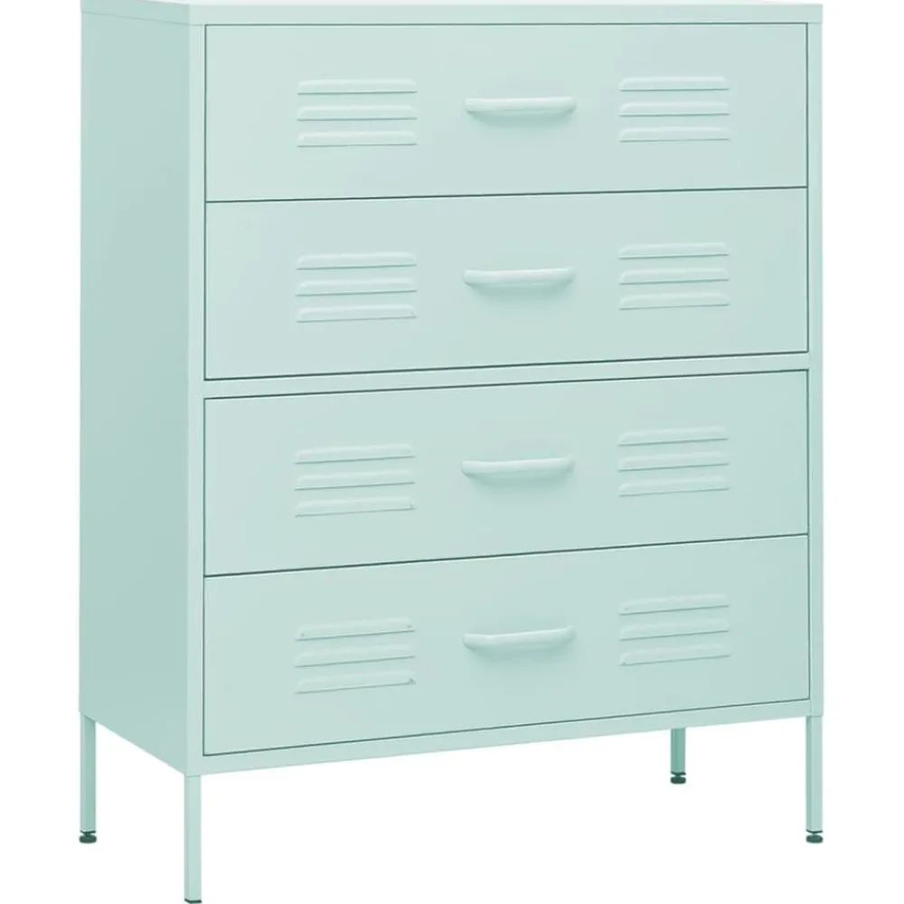 vidaXL Commode Vert 80x35x101,5 cm Acier