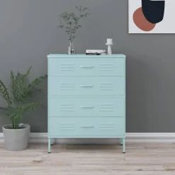 vidaXL Commode Vert 80x35x101,5 cm Acier