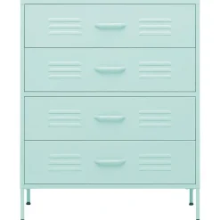 vidaXL Commode Vert 80x35x101,5 cm Acier
