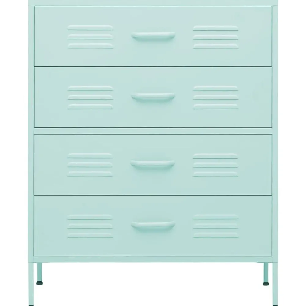 vidaXL Commode Vert 80x35x101,5 cm Acier