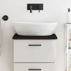 Matériaux De Construction-vidaXL Comptoir de salle de bain 40x30x2 cm bois traité Marron foncé
