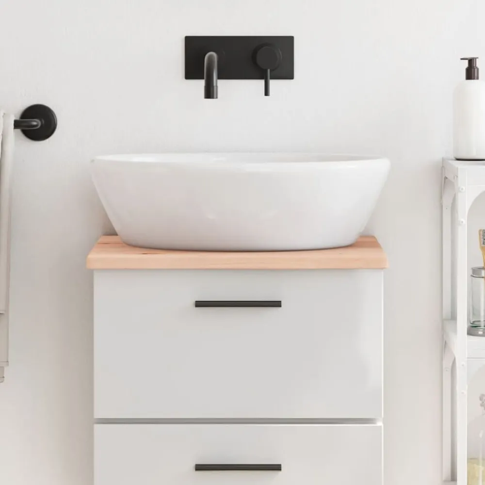 Matériaux De Construction-vidaXL Comptoir de salle de bain 40x30x2 cm bois massif non traité Naturel