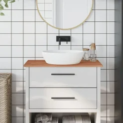 vidaXL Comptoir de salle de bain 80x40x1,5 cm bois massif de hêtre