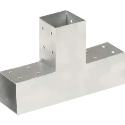 vidaXL Connecteur de poteau Forme en T Métal galvanisé 71x71 mm