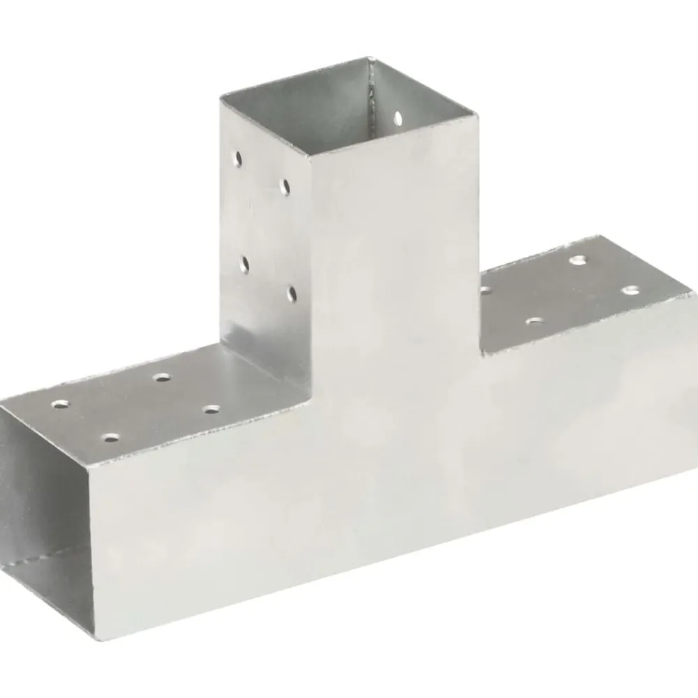 vidaXL Connecteur de poteau Forme en T Métal galvanisé 71x71 mm